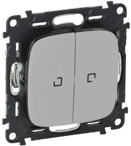 Переключатель с подсветкой без рамки Legrand Valena Allure 2-кл. проходной алюминий картинка